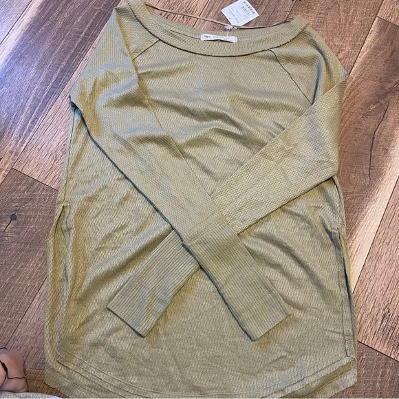 Free People Tops - Free People Olive Green Knit Elevated Basic Long Sleeve K3